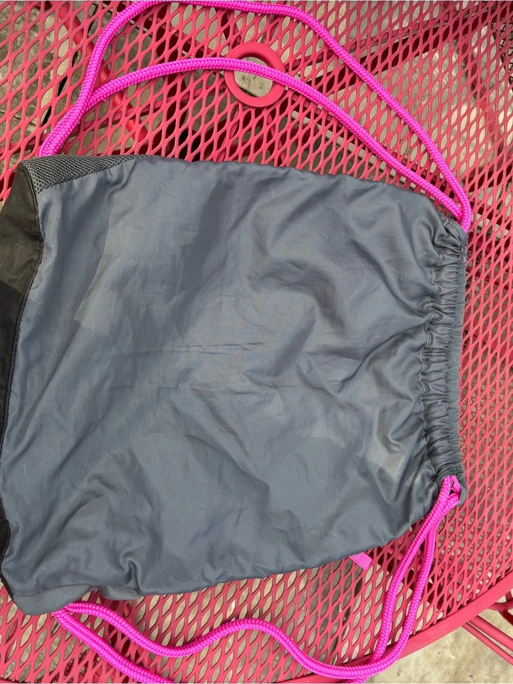 adidas Gray and Pink Mesh Drawstring Sports Bag